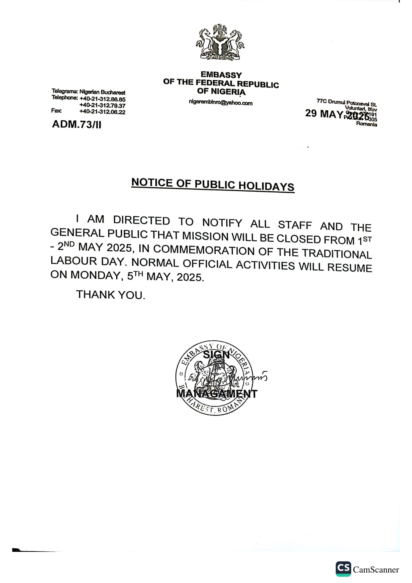 Public Holiday!!!