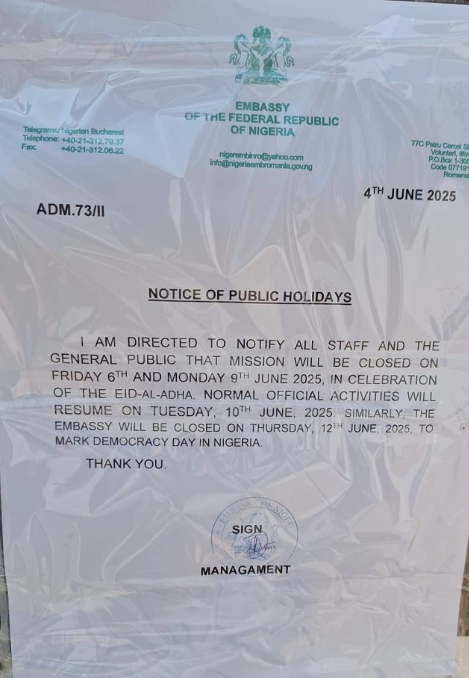 Public Notice!!!