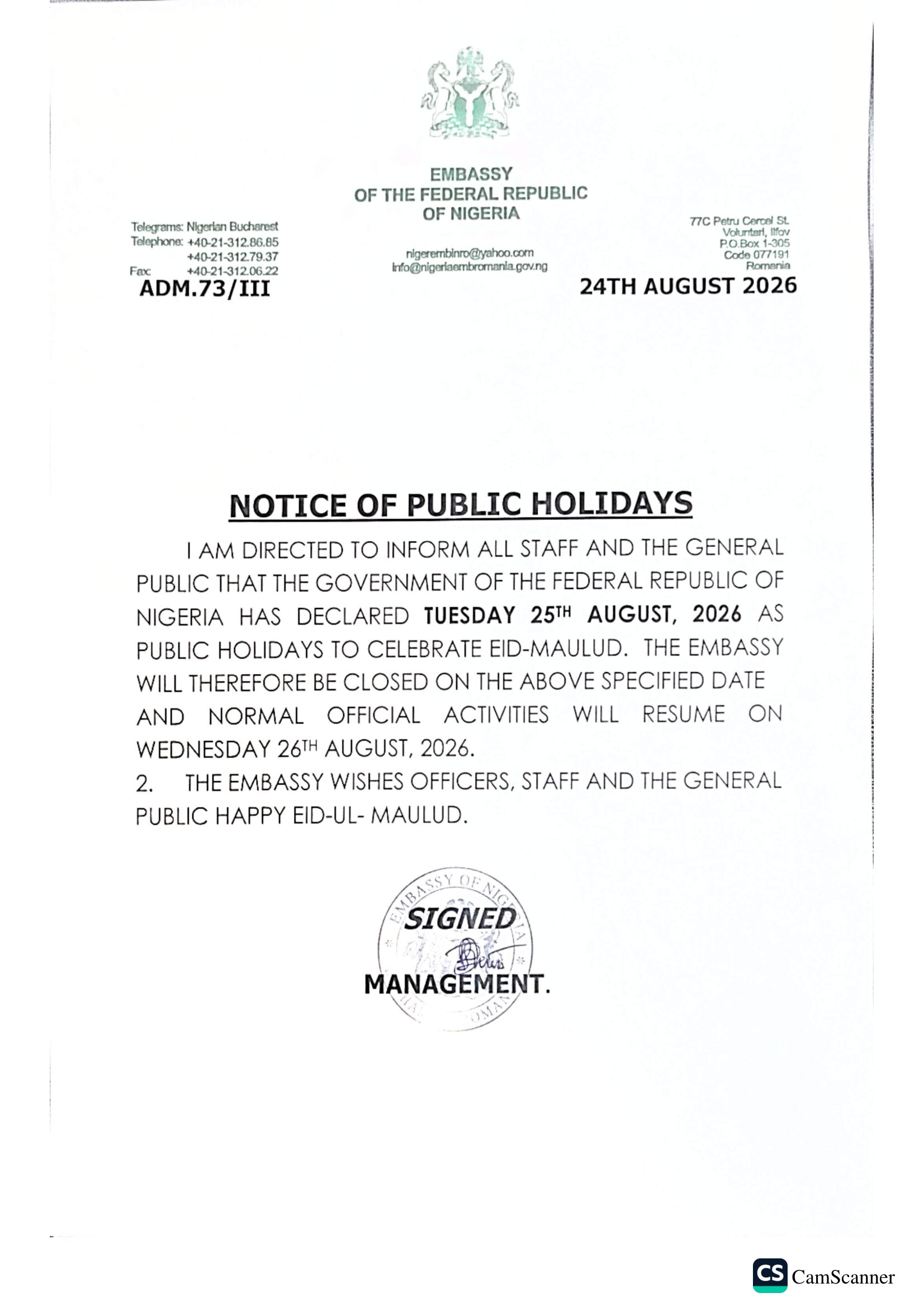 Public Notice*!